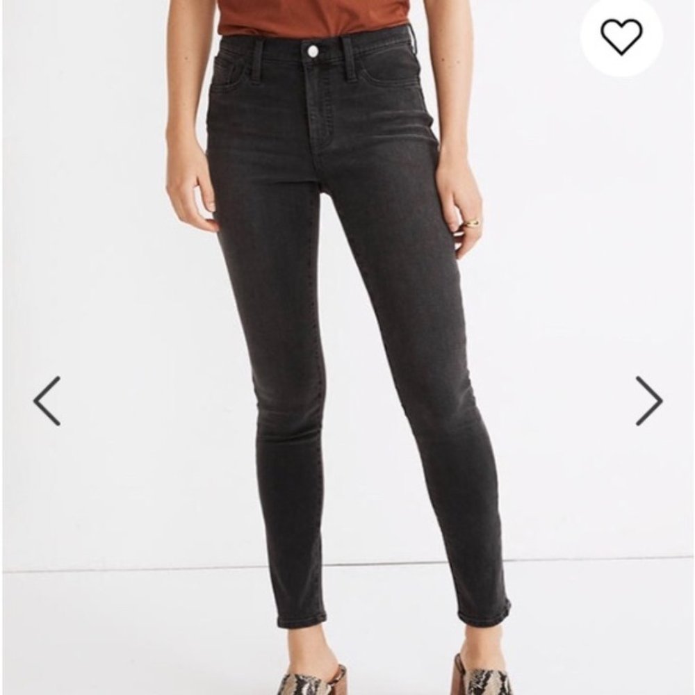 Madewell Black Cotton Stretchy 8" High Rise Skinny Jeans Size 24